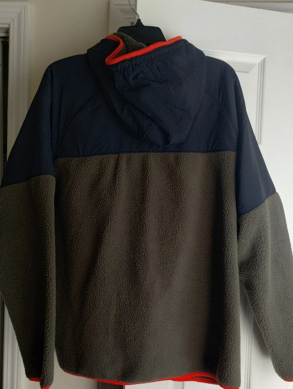 Old Navy Youth Olive Green/Black Mix Media Fleece Nylon Jacket